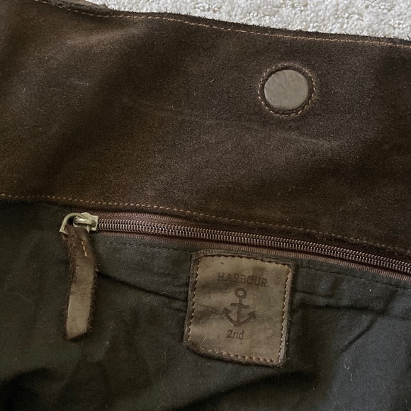 HARBOUR 2ND dark woven leather shoulder/tote bag. - Picture 8 of 14